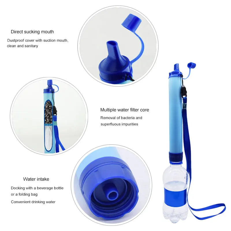 AQUAPREP Survival Filter - Portable water filter with 4-stage filtration for emergencies & outdoor adventures