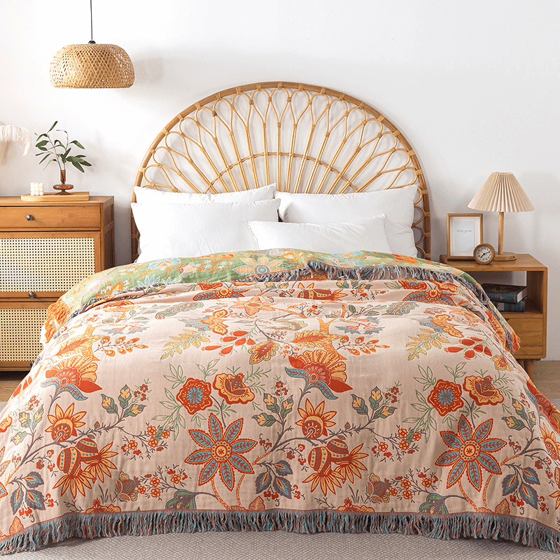 BohoWeave – Cotton Reversible Blanket with Jacquard Pattern