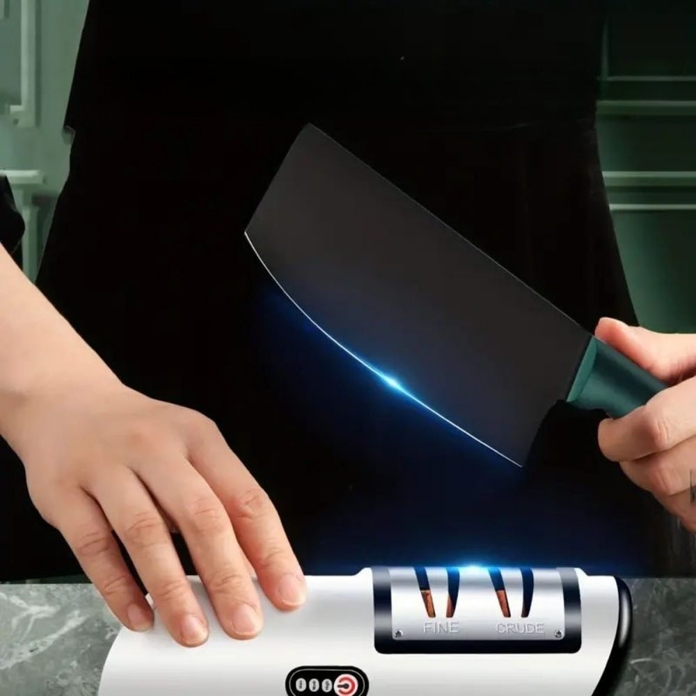 SharpEase Duo – Aiguiseur de couteaux rechargeable à 2 niveaux pour lames en céramique et en acier