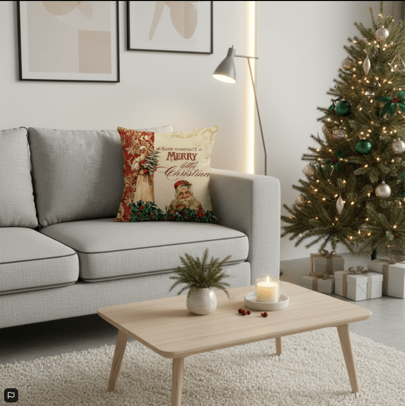 YULECUSH – Festlicher 18-Zoll-Kissenbezug mit verstecktem Reißverschluss für die Weihnachtsdekoration 2