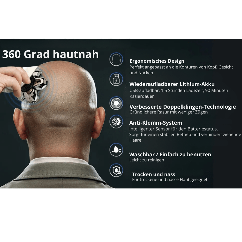 Flexishave Pro - 7D electric shaver with IP68 water protection & USB charging