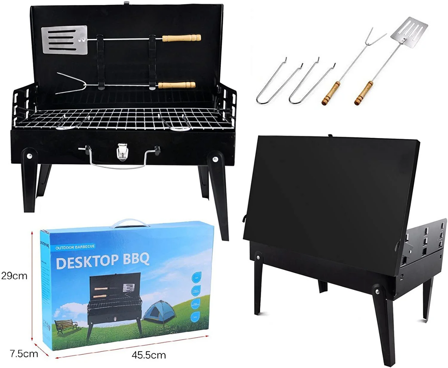 GrillMate Fold - Foldable steel garden barbecue for camping & garden