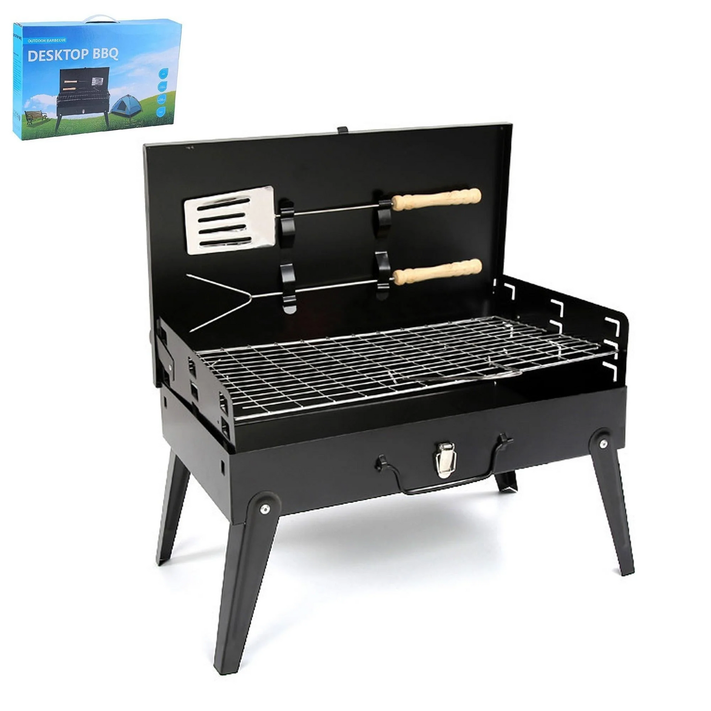 GrillMate Fold - Foldable steel garden barbecue for camping & garden