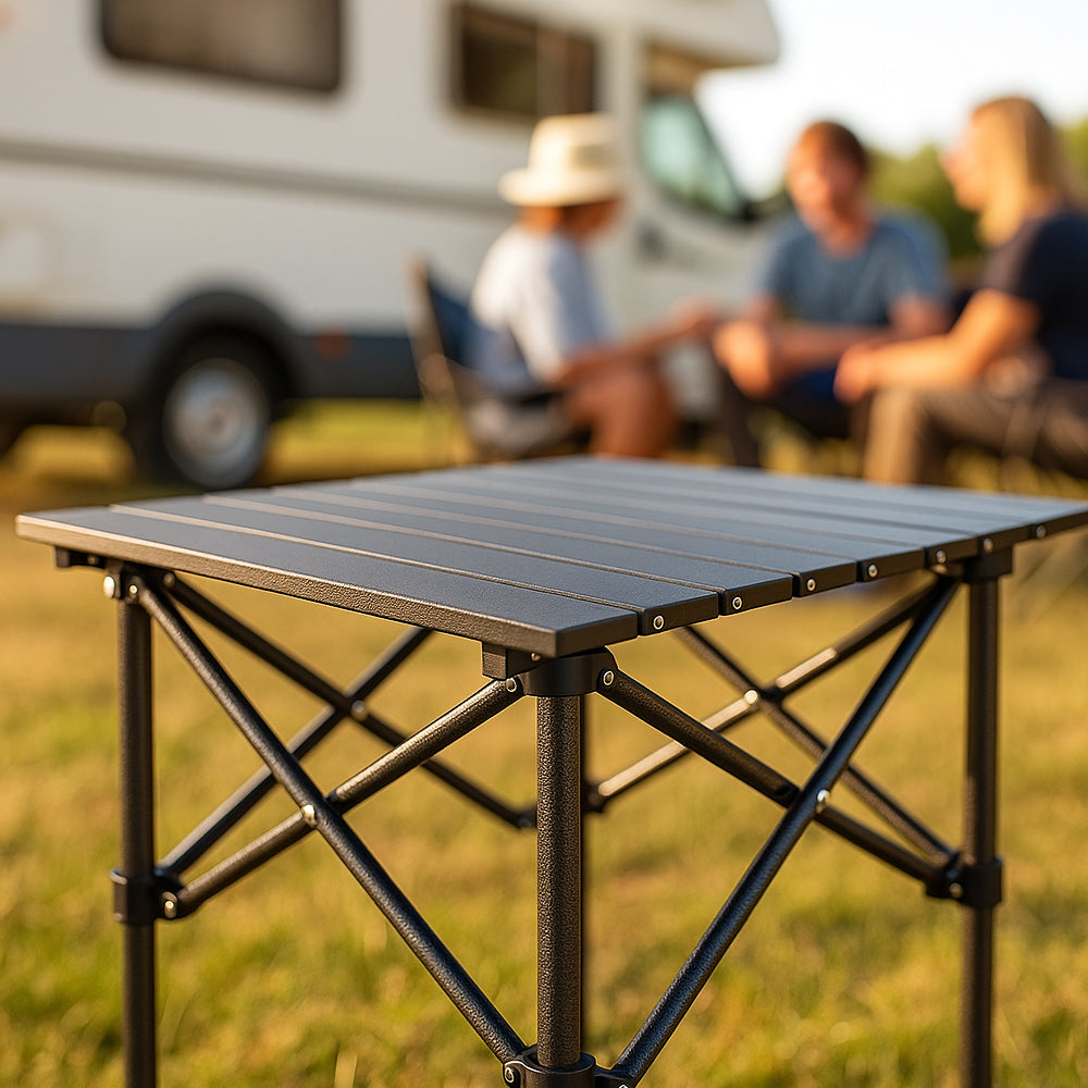 CAMPFLEX TABLE - Foldable camping table with X-frame & heat-resistant surface
