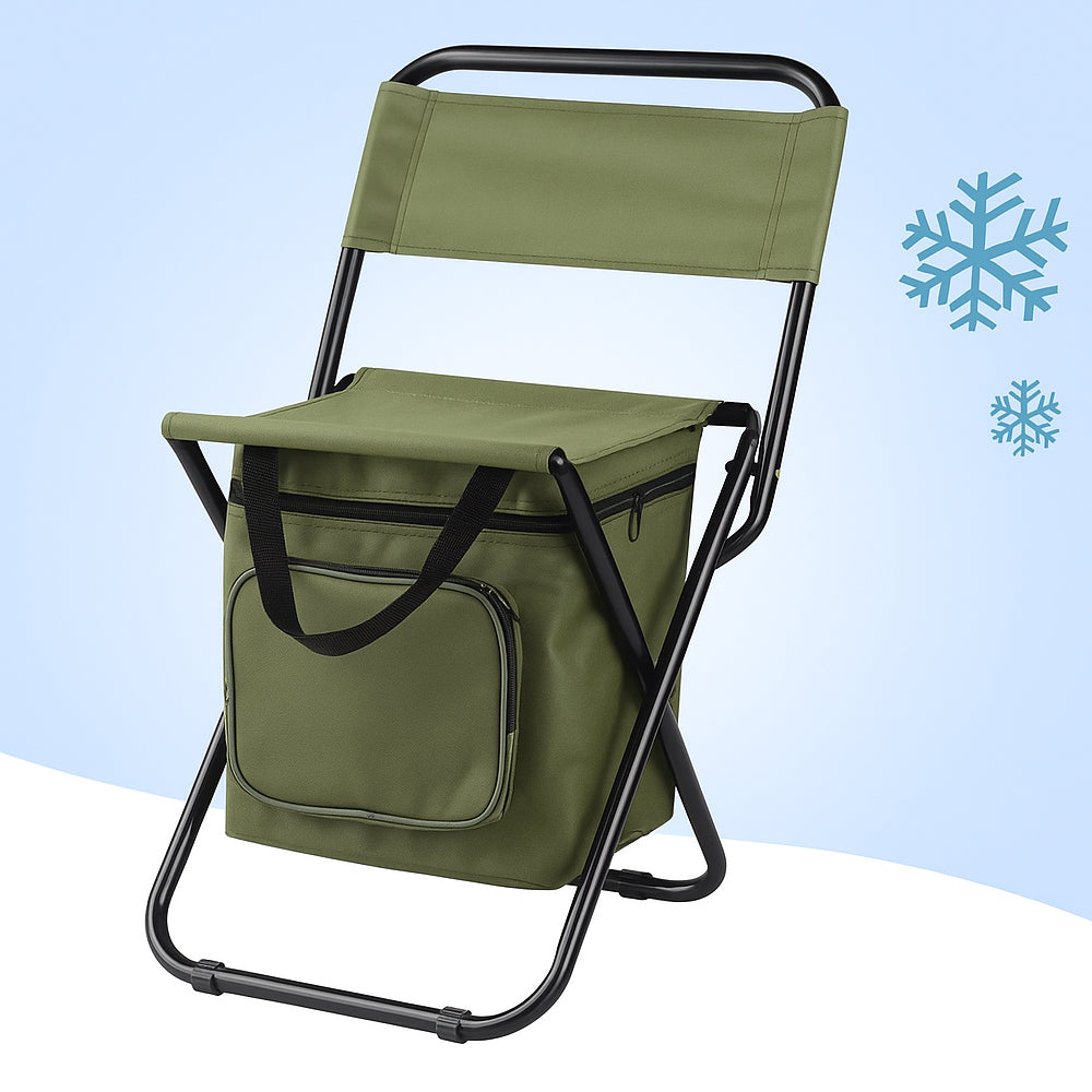 COOLCAMP CHAIR - Folding chair with backrest & integrated cool bag