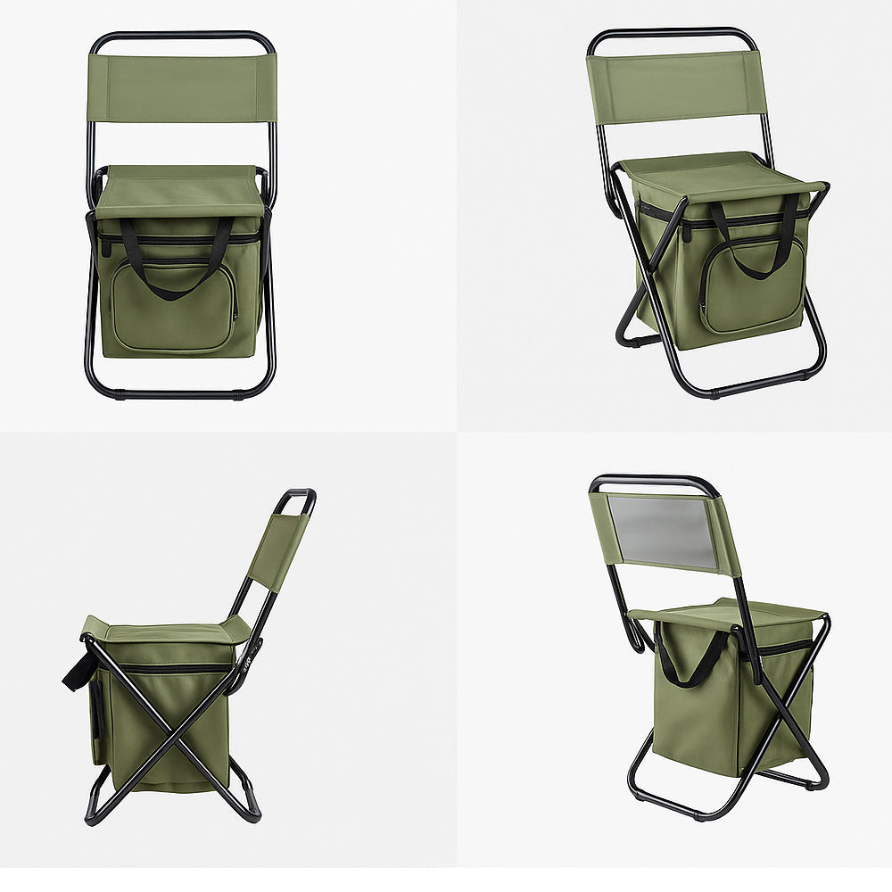 COOLCAMP CHAIR - Folding chair with backrest & integrated cool bag