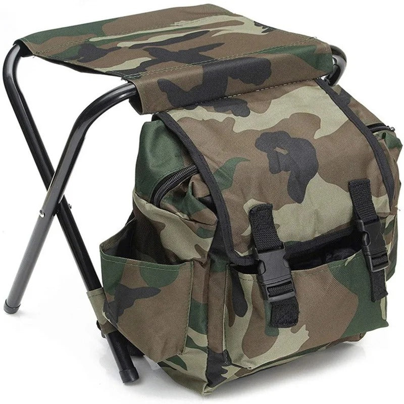 CAMOCHAIR PACK - 3-in-1 camouflage rucksack with folding chair & cooler compartment