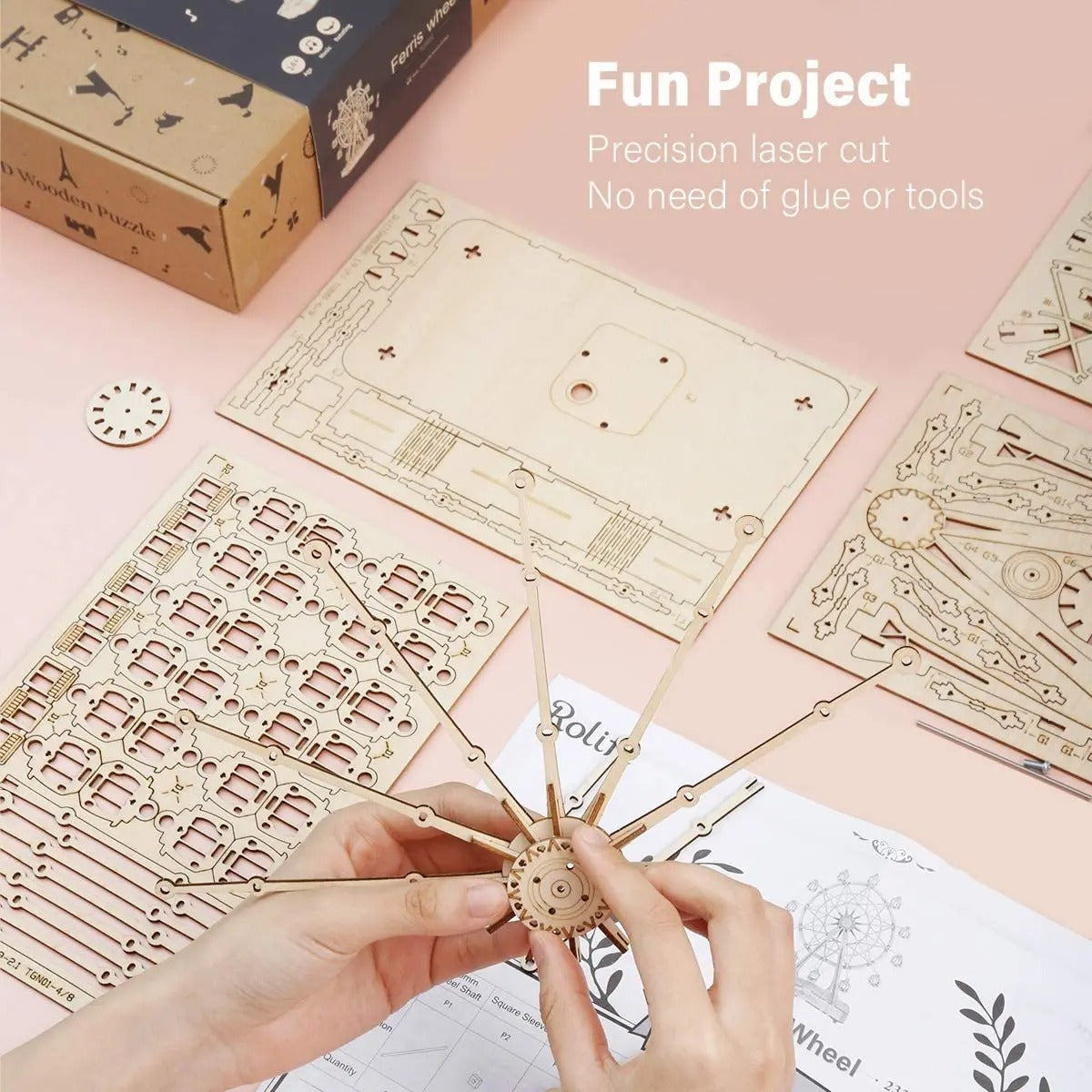 WheelCraft - 3D wooden model Ferris wheel to build yourself