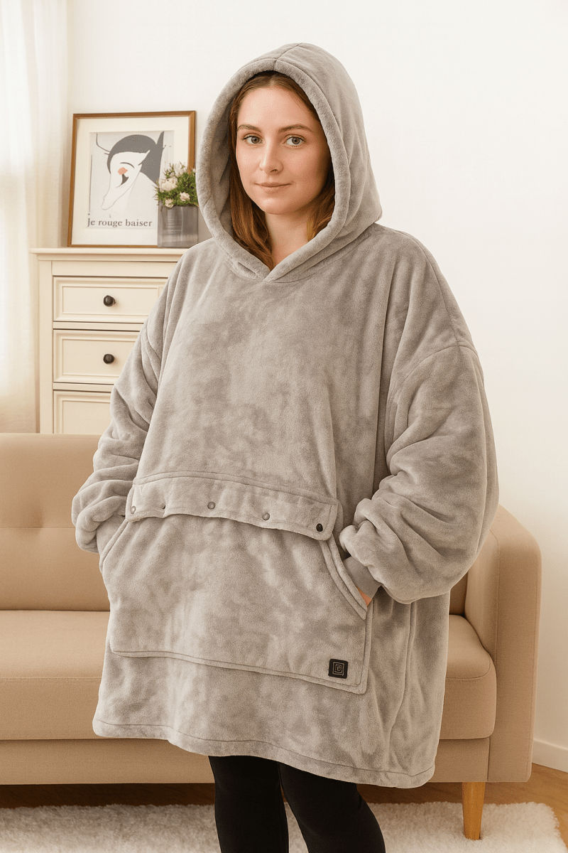 FLEECEFUSE – USB-beheizter Decken-Hoodie mit verschmolzener Wärme