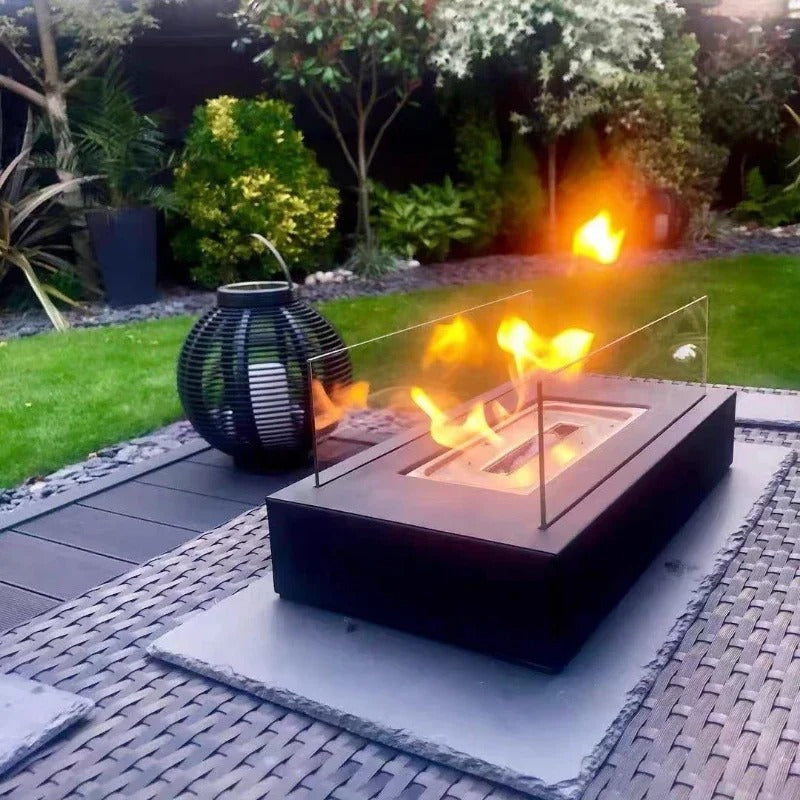 FlameGlow bioethanol table fireplace - Portable & stylish for indoors & outdoors