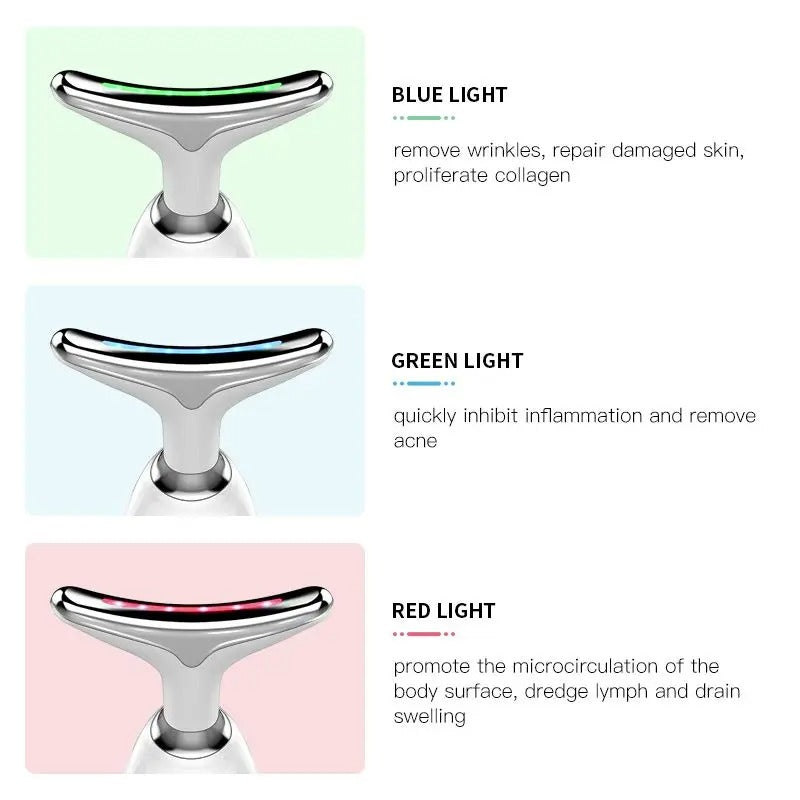 Serenetouch – 3-in-1 gezichtsmasageapparaat met lichttherapie, vibratie en warmtefunctie