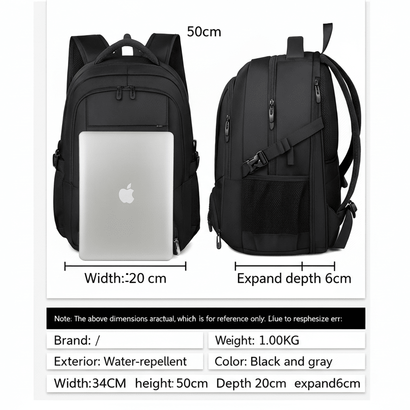 PACKSMART – Laptop Backpack with Insulated Food Compartment and USB Port