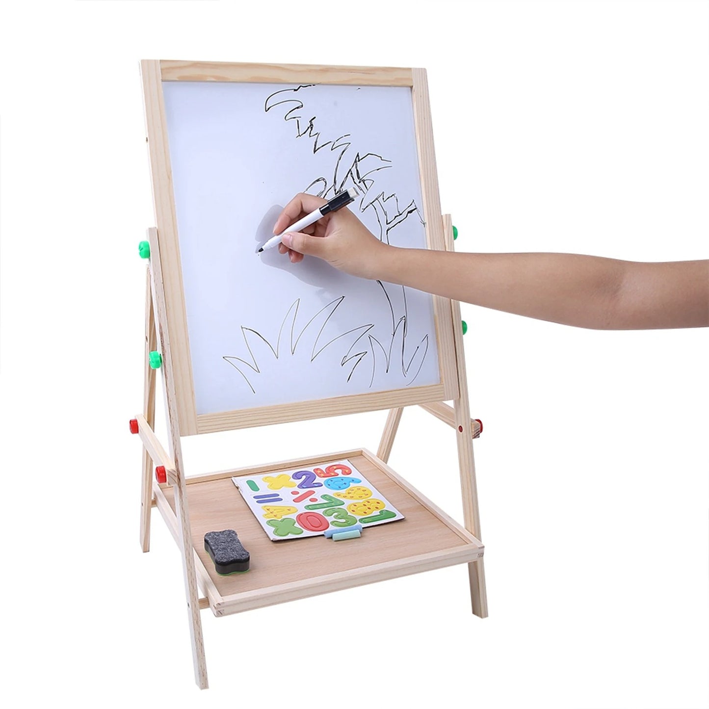 SketchStar Duo – Caballete creativo para niños con pizarra y tablero blanco