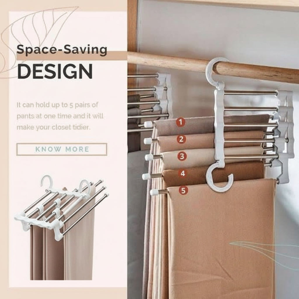 Multifunktionales Hosenregal – Platzsparend, Verstellbar & Stilvoll für Ordnung im Kleiderschrank-3