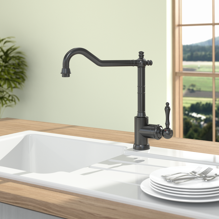 Avia 2.0 nostalgic kitchen mixer tap - Anthracite & stylish for every kitchen