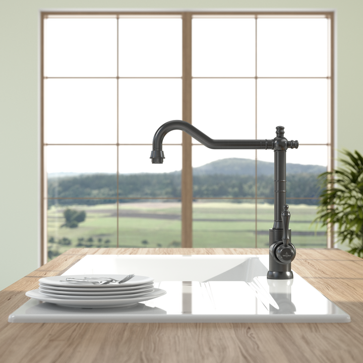Avia 2.0 nostalgic kitchen mixer tap - Anthracite & stylish for every kitchen