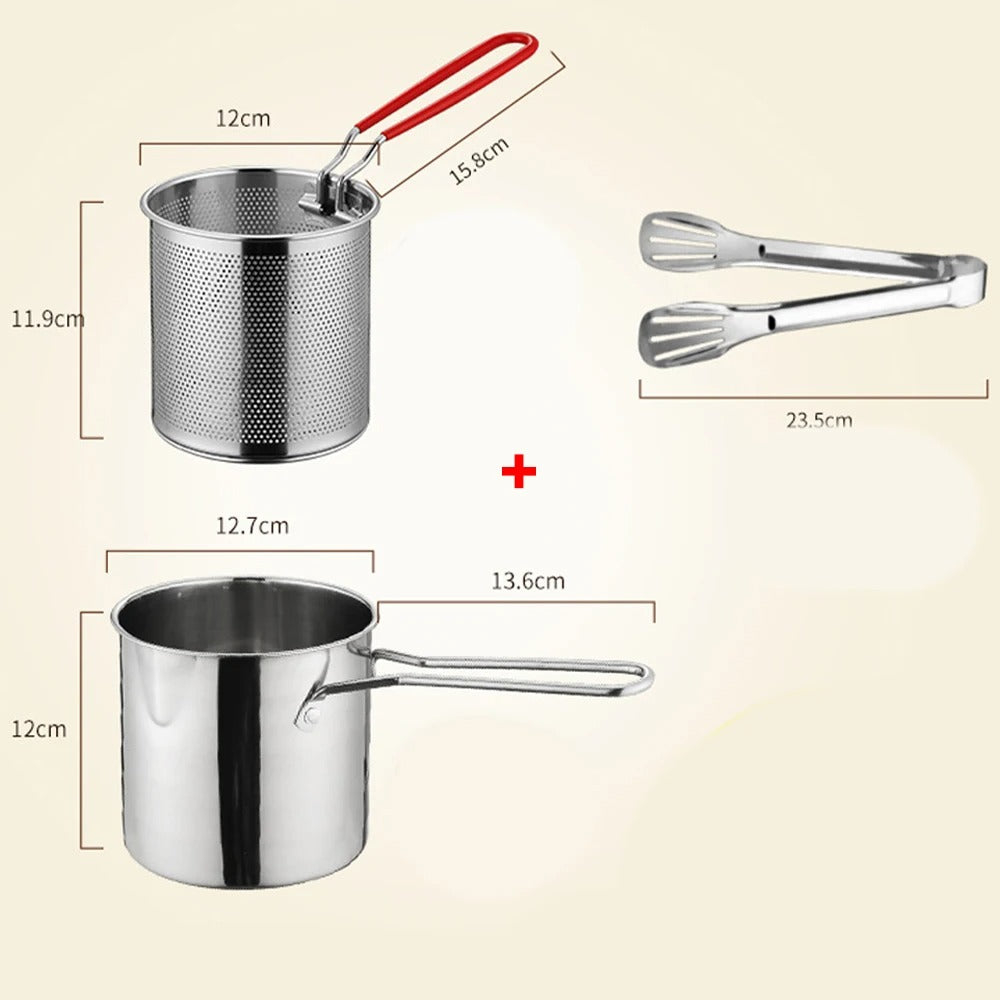 Olla SmartFry – Freidora de acero inoxidable con mango antiquemaduras y diseño que ahorra aceite