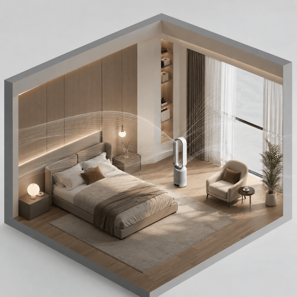 AIRVANTA - 3-in-1 Tower Fan for Fresh Air and Pleasant Comfort