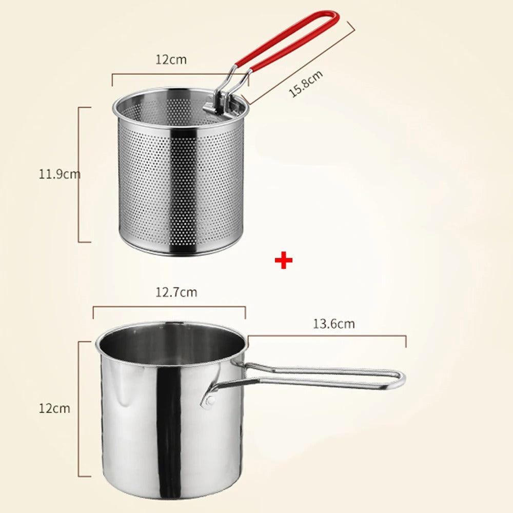 Olla SmartFry – Freidora de acero inoxidable con mango antiquemaduras y diseño que ahorra aceite