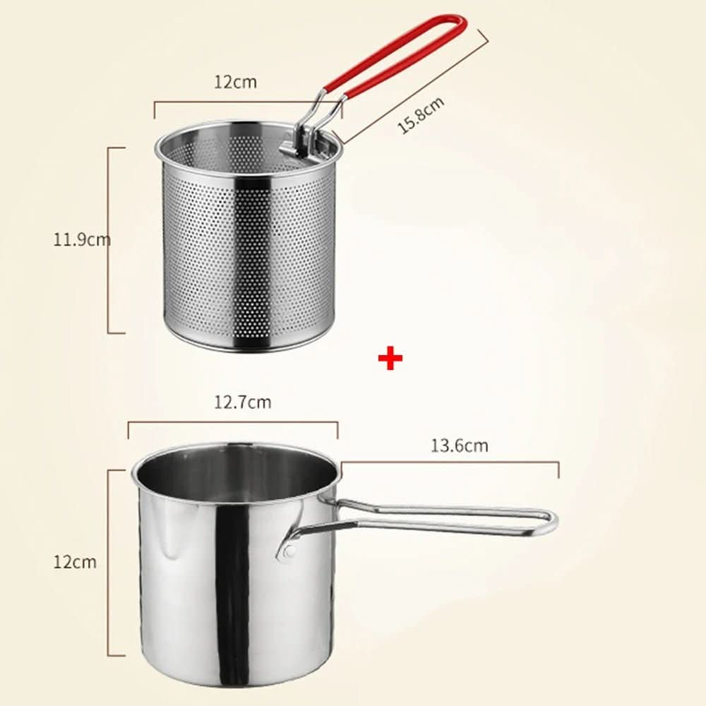 SMARTFRY POT - RVS friteuse met anti-verbrandingshandgreep en oliebesparend ontwerp voor veilig en efficiënt koken