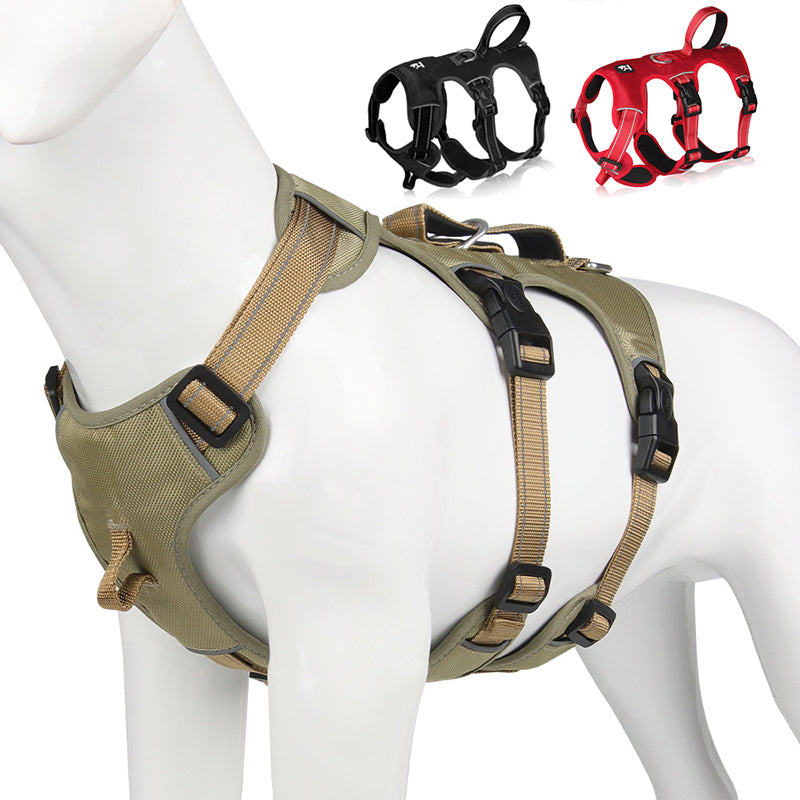 Hundegeschirr Gepolstert Schwarz Größe M Nylon Sicherheitsgeschirr Hund Anti-Zieh Design-3