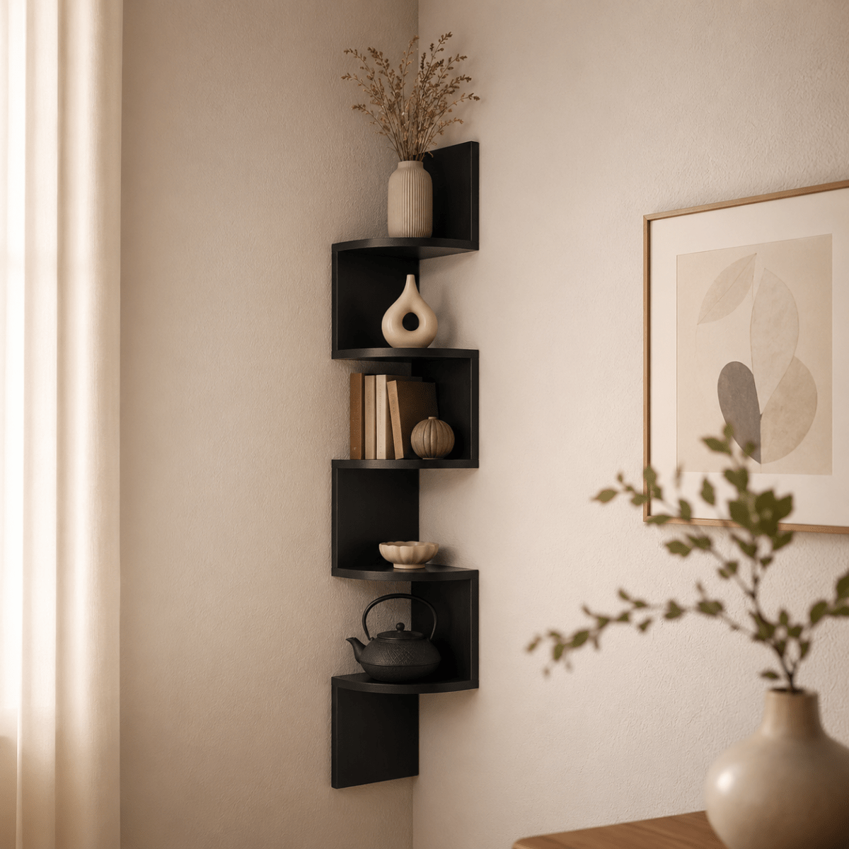 FLOATIERA – Mensola angolare da parete | Conservazione salvaspazio con design moderno