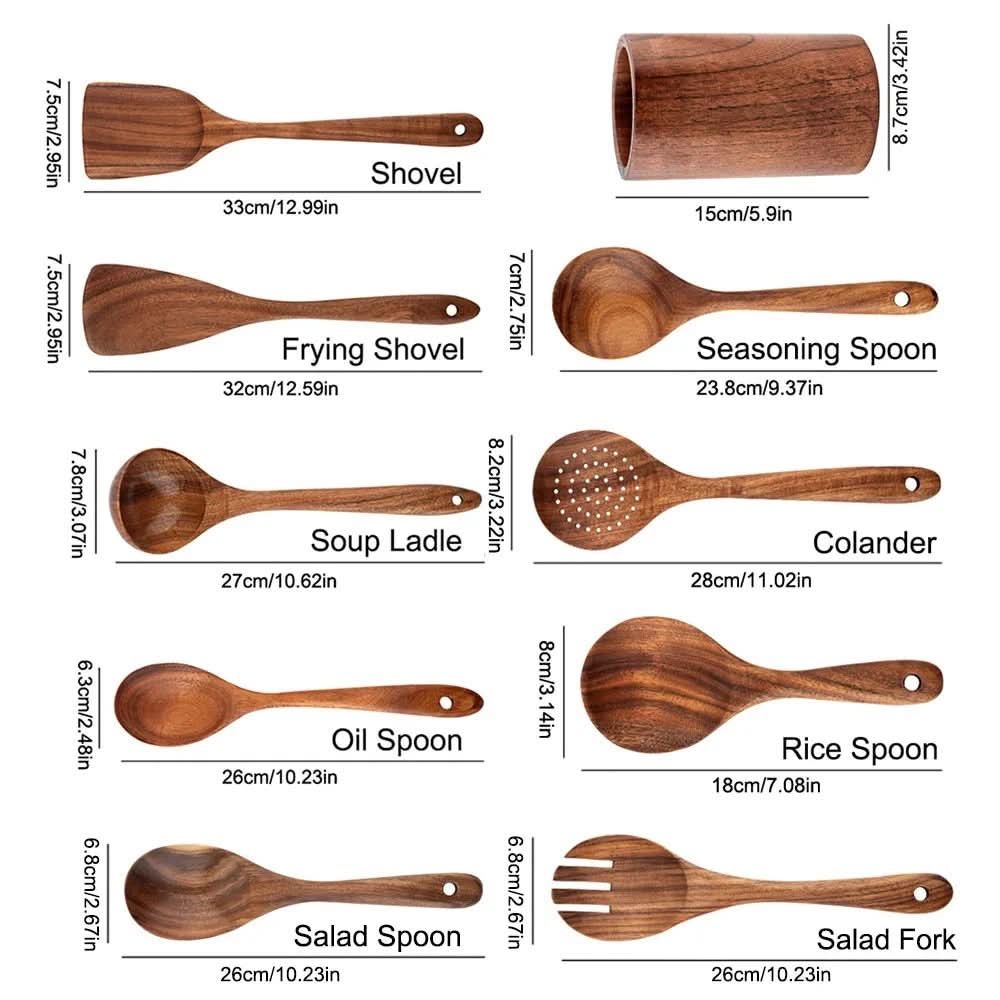TEAKWOOD – Elegant Kitchen Utensil Set for Natural and Stylish Cooking
