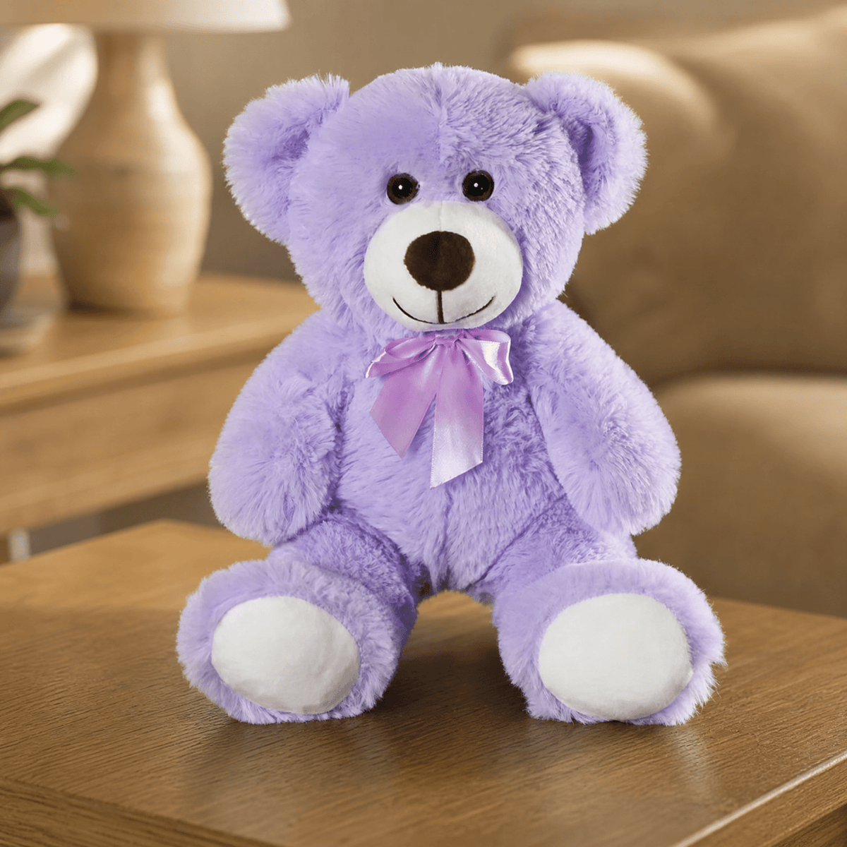 AMORETTA – Stuffed teddy bear or puppy with satin bow