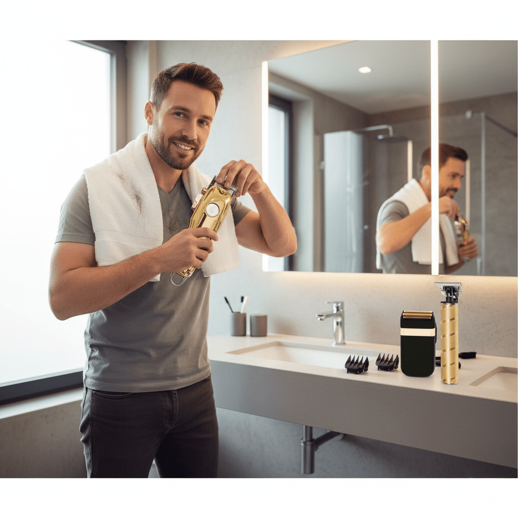 LuxCut – Tondeuse sans fil avec affichage LED pour un coiffage précis