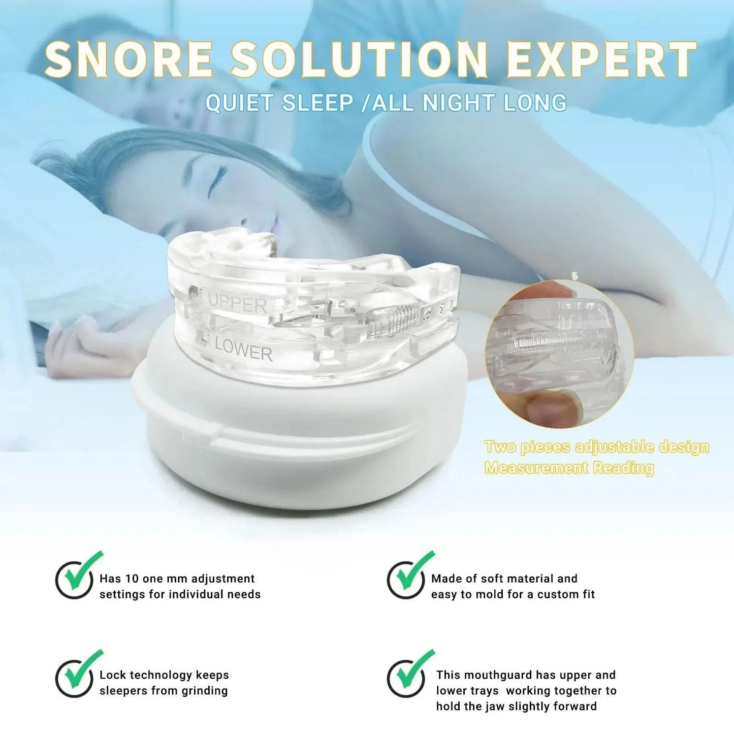 SnoreFree PRO – Anti-Schnarch Mundstück gegen Schlafapnoe & Schnarchen