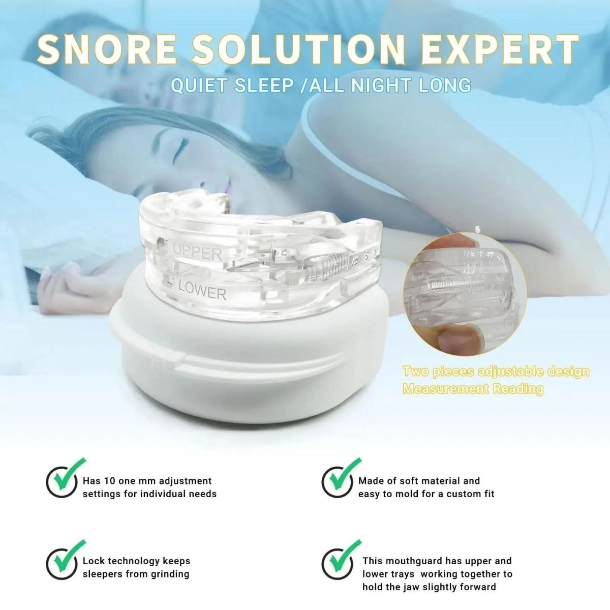 SnoreFree PRO - Embout anti-ronflement contre l'apnée du sommeil et le ronflement