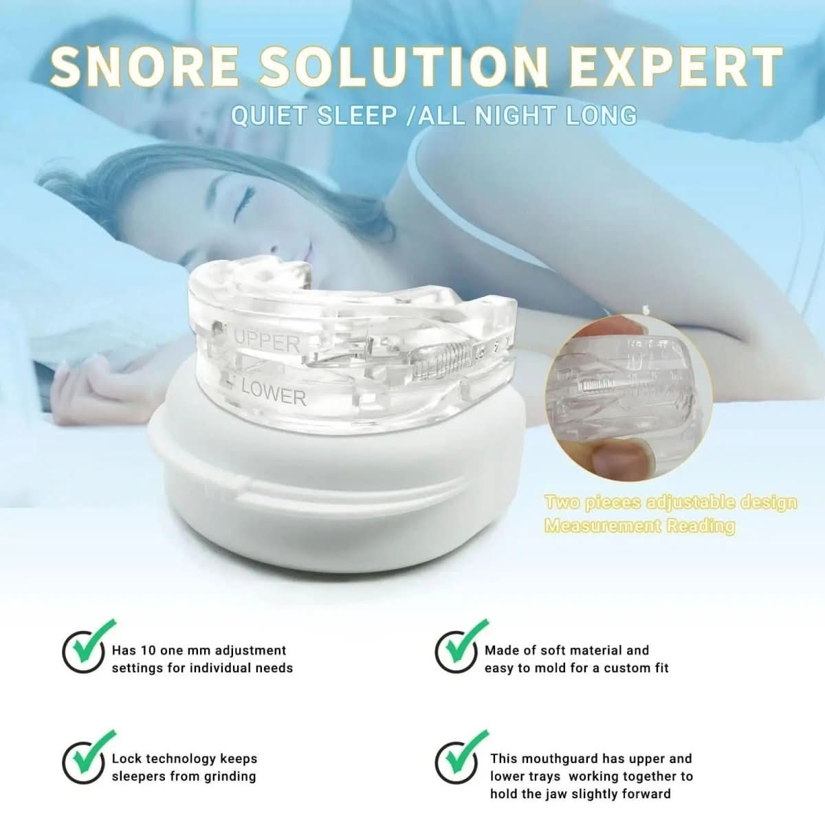 SnoreFree PRO - Embout anti-ronflement contre l'apnée du sommeil et le ronflement