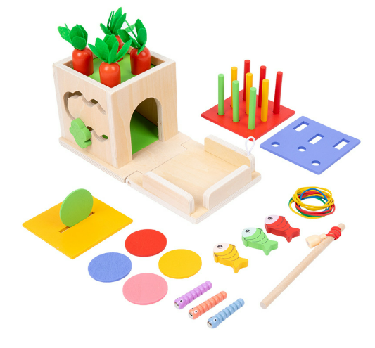 ActivityCube - Montessori toy box with 8 learning activities for babies