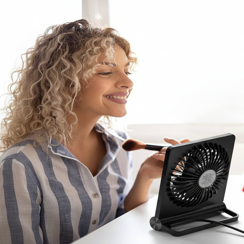 VAYLORA – Compact USB desk fan with adjustable airflow direction for modern portable cooling