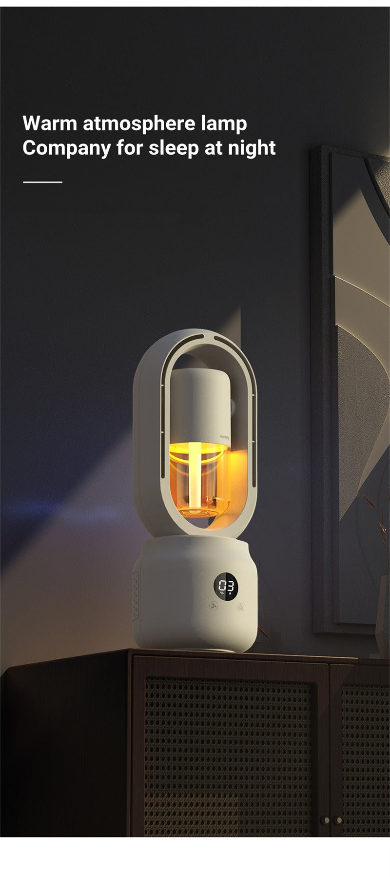 COOLMIST FAN - Portable fan without blades with humidifier and night light for refreshing comfort