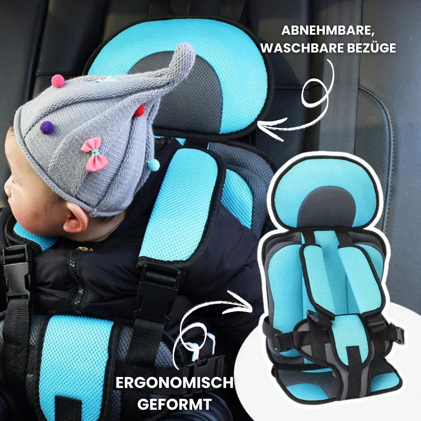 SafeRide child seat - Ergonomic & safe for every car journey