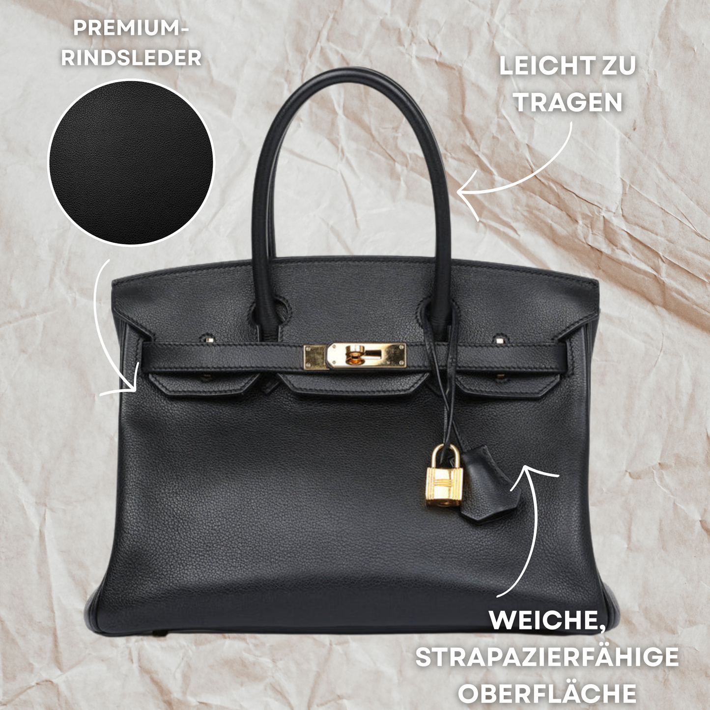 LuxeHide Lederhandtasche – Premium Cowhide & Stilvolles Design für jeden Anlass
