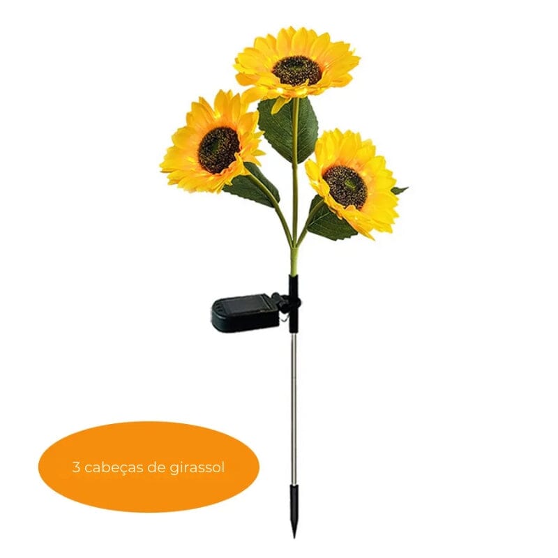 Lámpara solar impermeable en modelo de girasol para jardín y exteriores – Iluminación automática