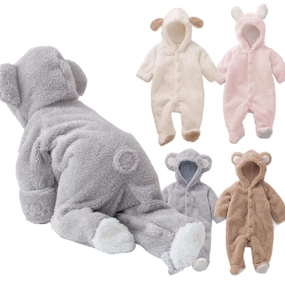Newborn Cuddle – Super-Soft & Warm Animal-Themed Romper for Babies