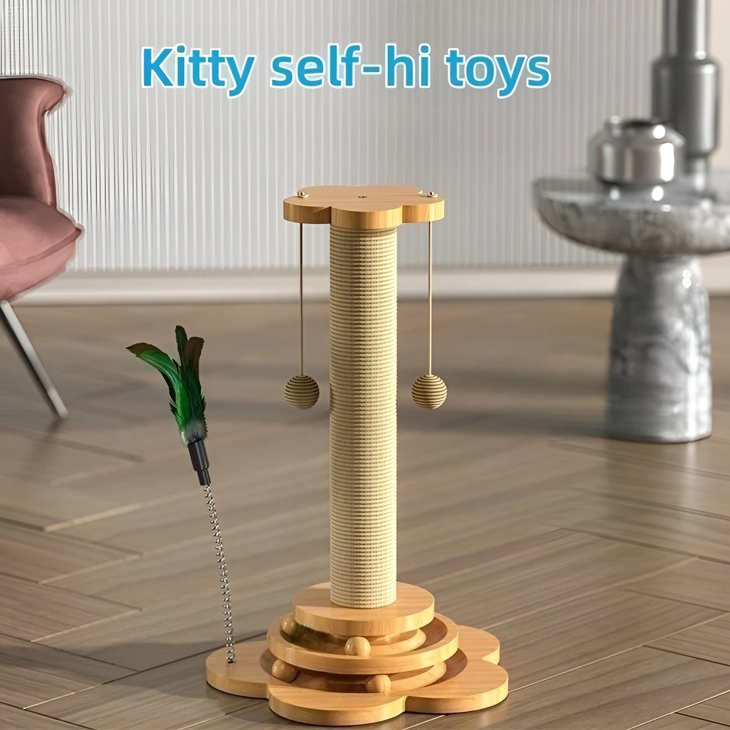 Woodpounce - elegantes Holzkatze -Spielzeug für interaktives Spiel-5