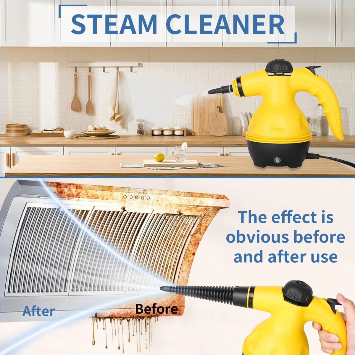 Multifunction Steam Cleaner - Nettoyeur à vapeur sans produits chimiques avec 8 accessoires pour la maison, les vêtements et les fenêtres