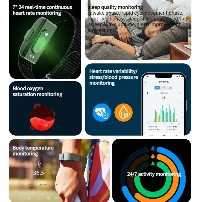 HealthTrack – IP68 fitness tracker met hartslag- en zuurstofmeting