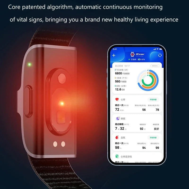 HealthTrack – IP68 fitness tracker met hartslag- en zuurstofmeting