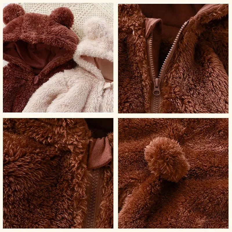 CozyCub Flannel Romper – Flauschiger Winterstrampler für Babys