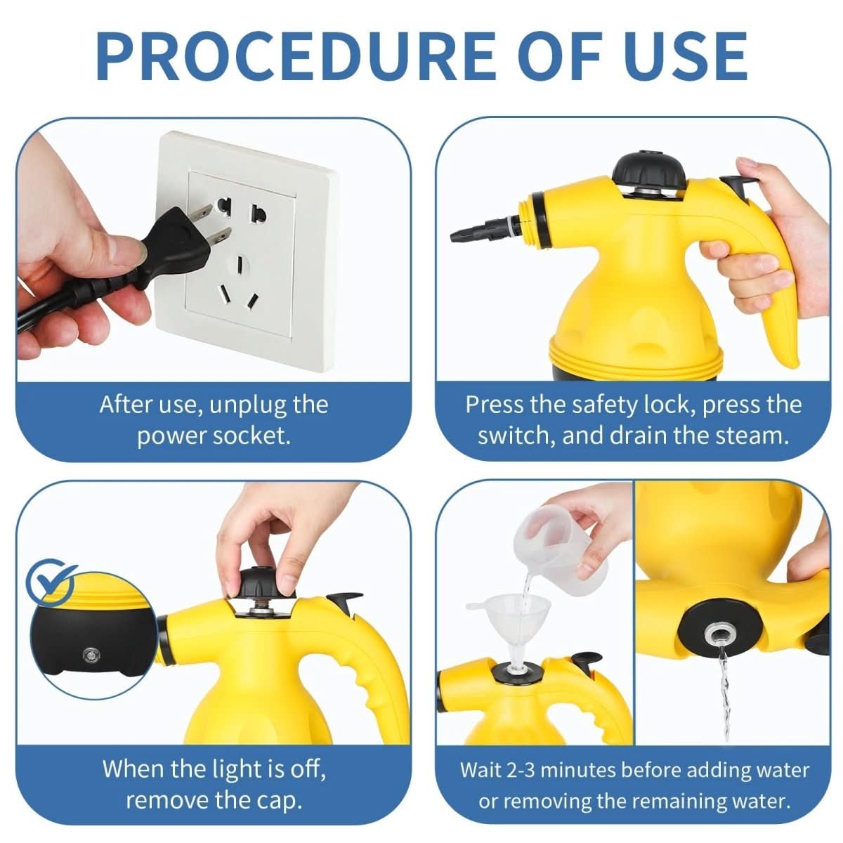 Multifunction Steam Cleaner - Nettoyeur à vapeur sans produits chimiques avec 8 accessoires pour la maison, les vêtements et les fenêtres