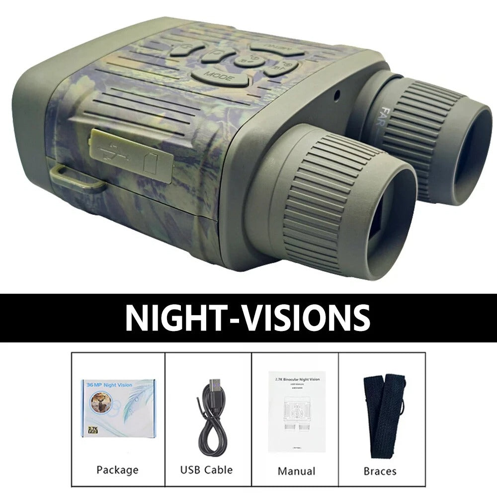 NightPulse Binoculars- Night vision binoculars with 300 m range & recording function