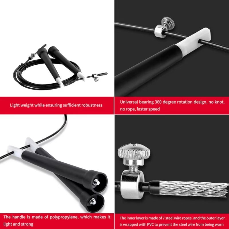 Flexijump - Corda per saltare professionale con lunghezza regolabile e impugnature ergonomiche
