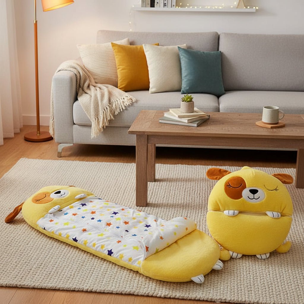 MagicalCuddle – 2-in-1 Schlafsack & Kuscheltier – Weich, warm & faltbar –  Tierdesigns für Kinder – Perfekt für Übernachtungen & fantasievolles  Spielen – Cozey Maison