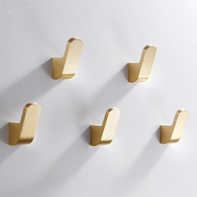 ELVANOR – Modern golden brass wall hooks for bathrobes for compact and elegant hanging