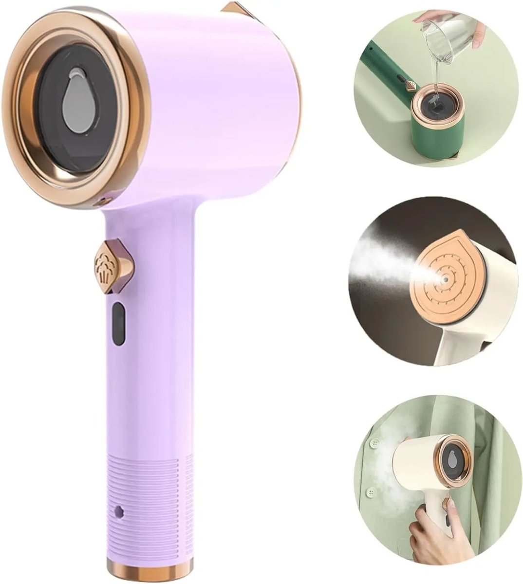 DEWRINKIQ – Tragbarer Handdampfer für Textilien mit Titanplatte & 50ml Wassertank